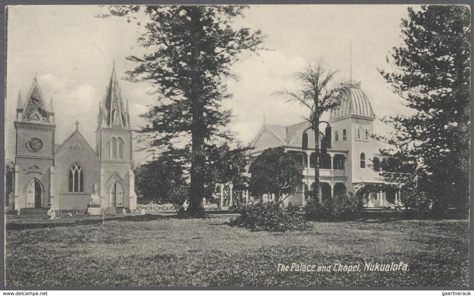 Tonga: 1912, Picture Stationery Card 1 D Red (b/s Palace And Chapel, Nukualofa) Sent From "NUKUALOFA - Tonga (...-1970)