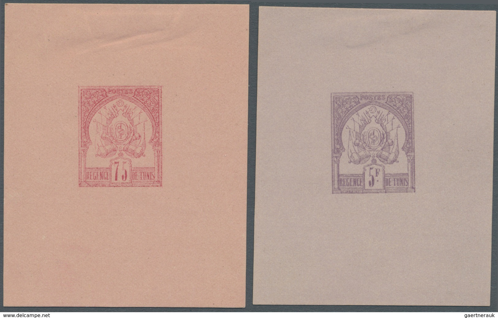 Tunesien: 1888, Coat Of Arms 1c. To 5fr., Plain Background, Complete Set Of Eight Values, Each As Si - Lettres & Documents