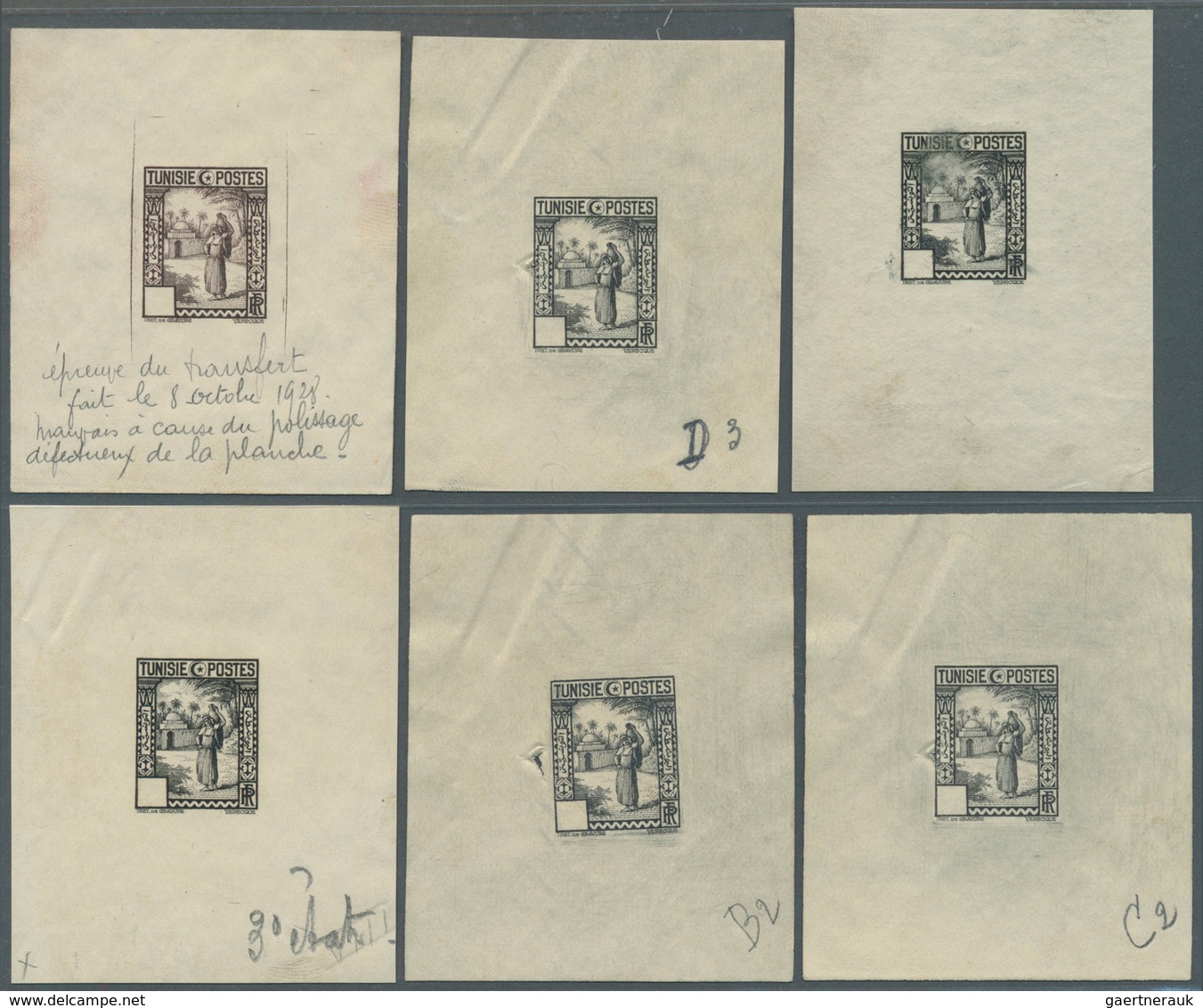 Tunesien: 1931, Definitives "Views Of Morocco", Design "Local Woman With Water Bin", Group Of Eight - Lettres & Documents