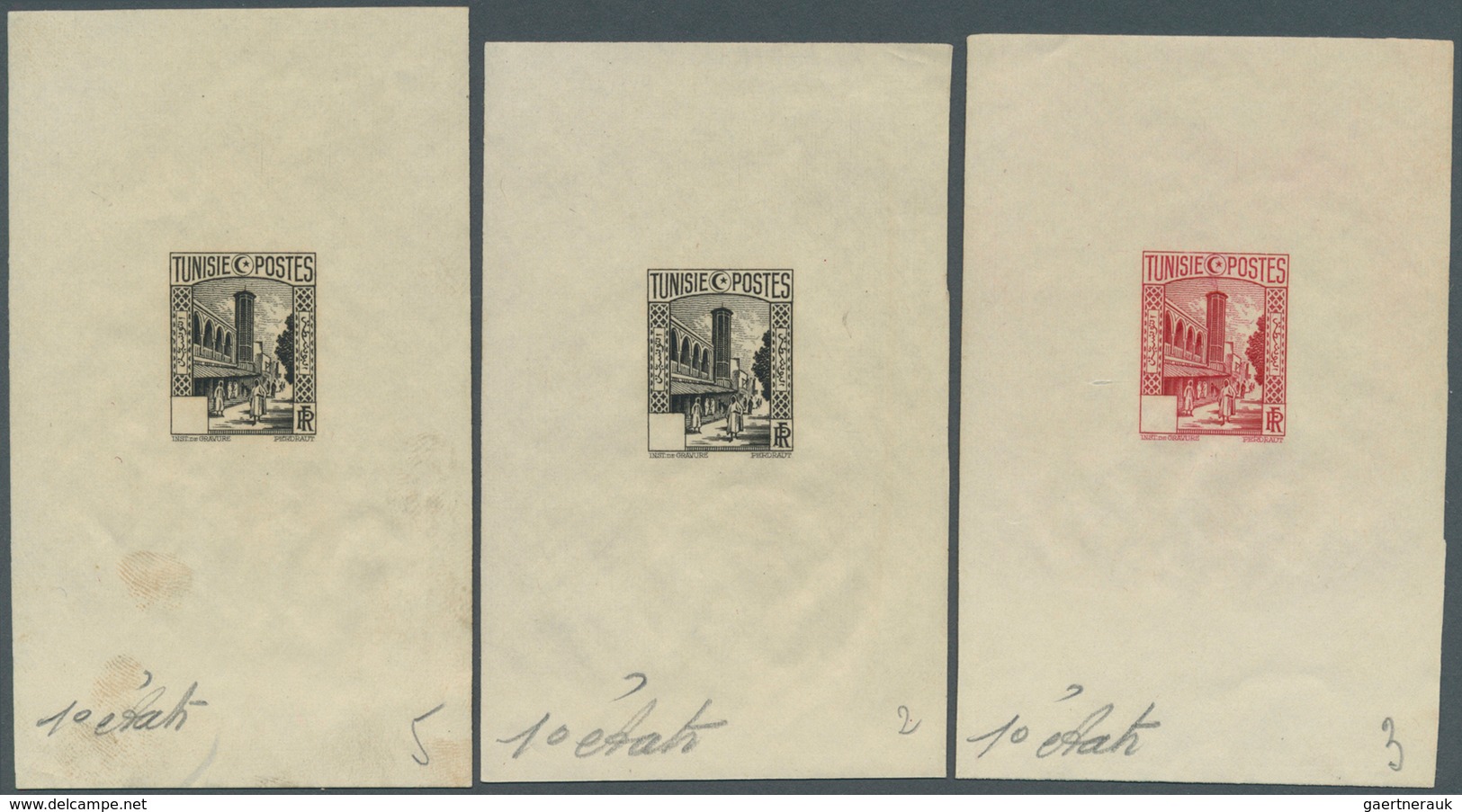 Tunesien: 1931, Definitives "Views Of Morocco", Design "Mosquee Halfaouine", Group Of Four Archive P - Lettres & Documents