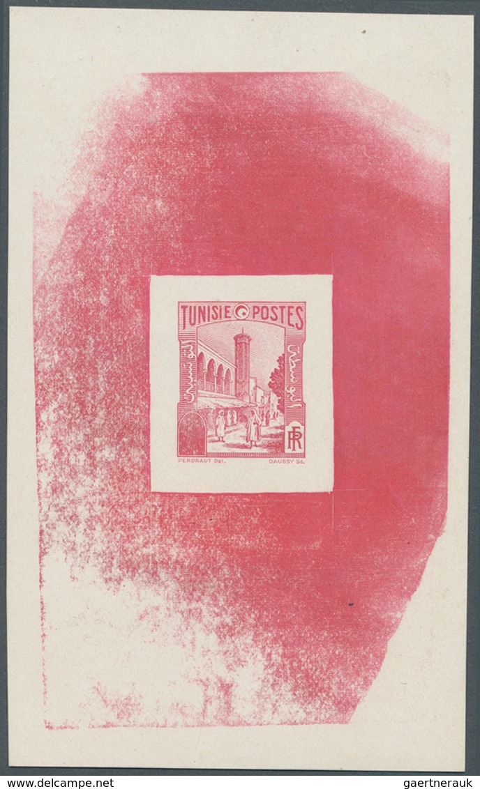 Tunesien: 1931, Definitives "Views Of Morocco", Design "Mosquee Halfaouine", Archive Proof In Rose-r - Briefe U. Dokumente