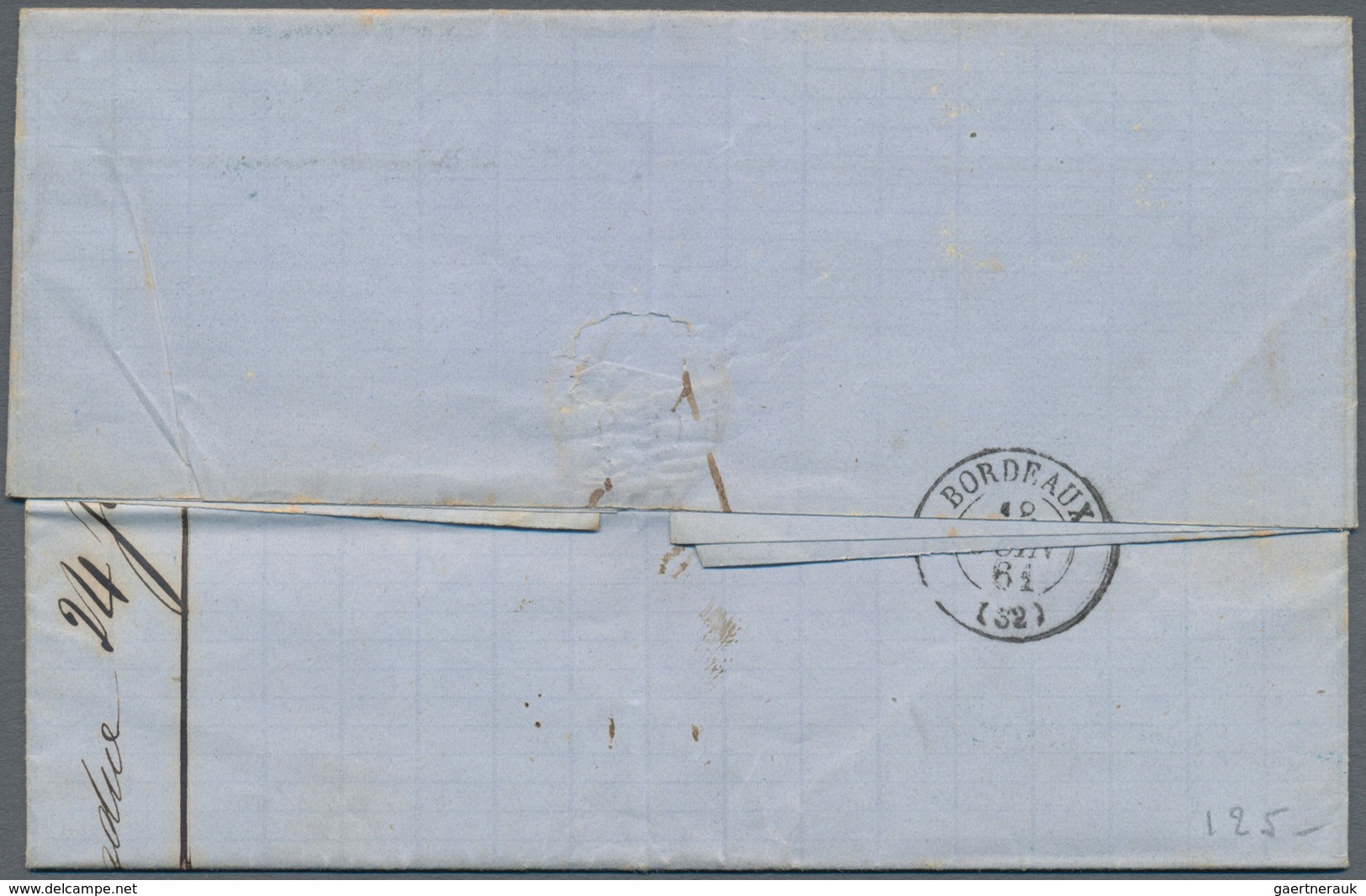 Uruguay: 1861, Entire Folded Letter W. Oval "ADMON DE CORREOS / MONTEVIDEO / 16 MAYO 1861" To Bordea - Uruguay