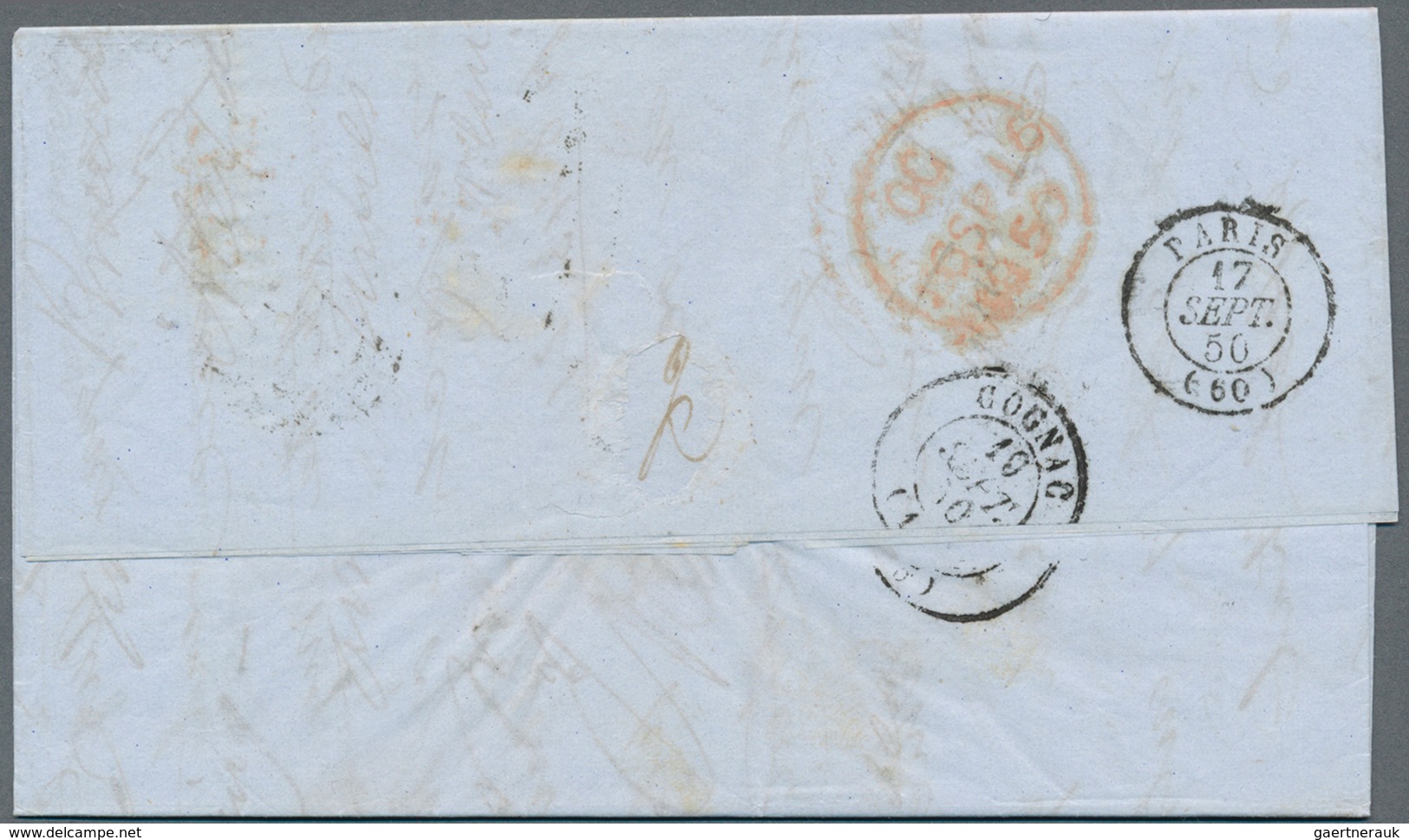 Vereinigte Staaten Von Amerika - Stampless Covers: 1844/1850 Two Entire Letters To Cognac, France Wi - …-1845 Préphilatélie
