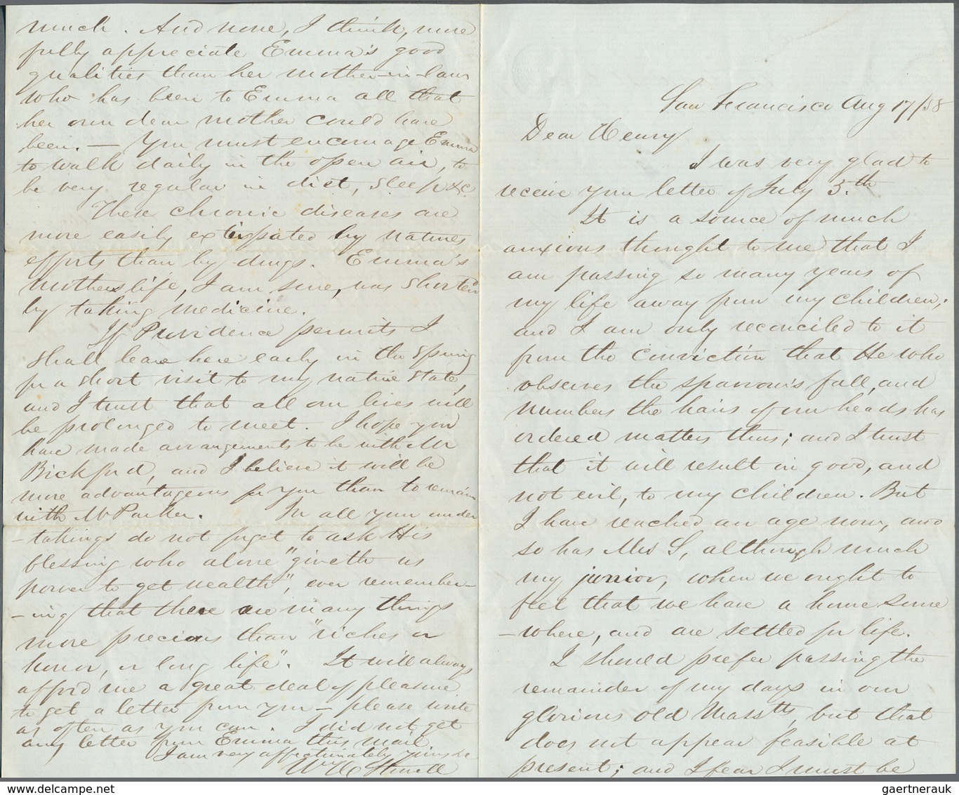 Vereinigte Staaten Von Amerika: 1858, 10 C. Green Tied "SAN FRANCISCO AUG 17 58" To Small Envelope E - Lettres & Documents