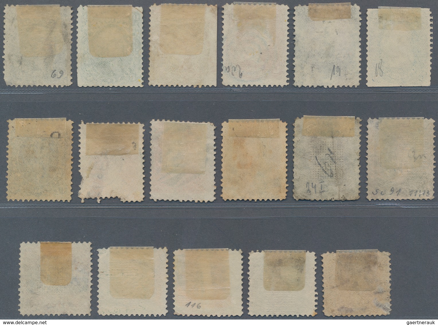 Vereinigte Staaten Von Amerika: 1861/1869: Group Of 17 Early Used Stamps, With 1861 Complete Set To - Lettres & Documents