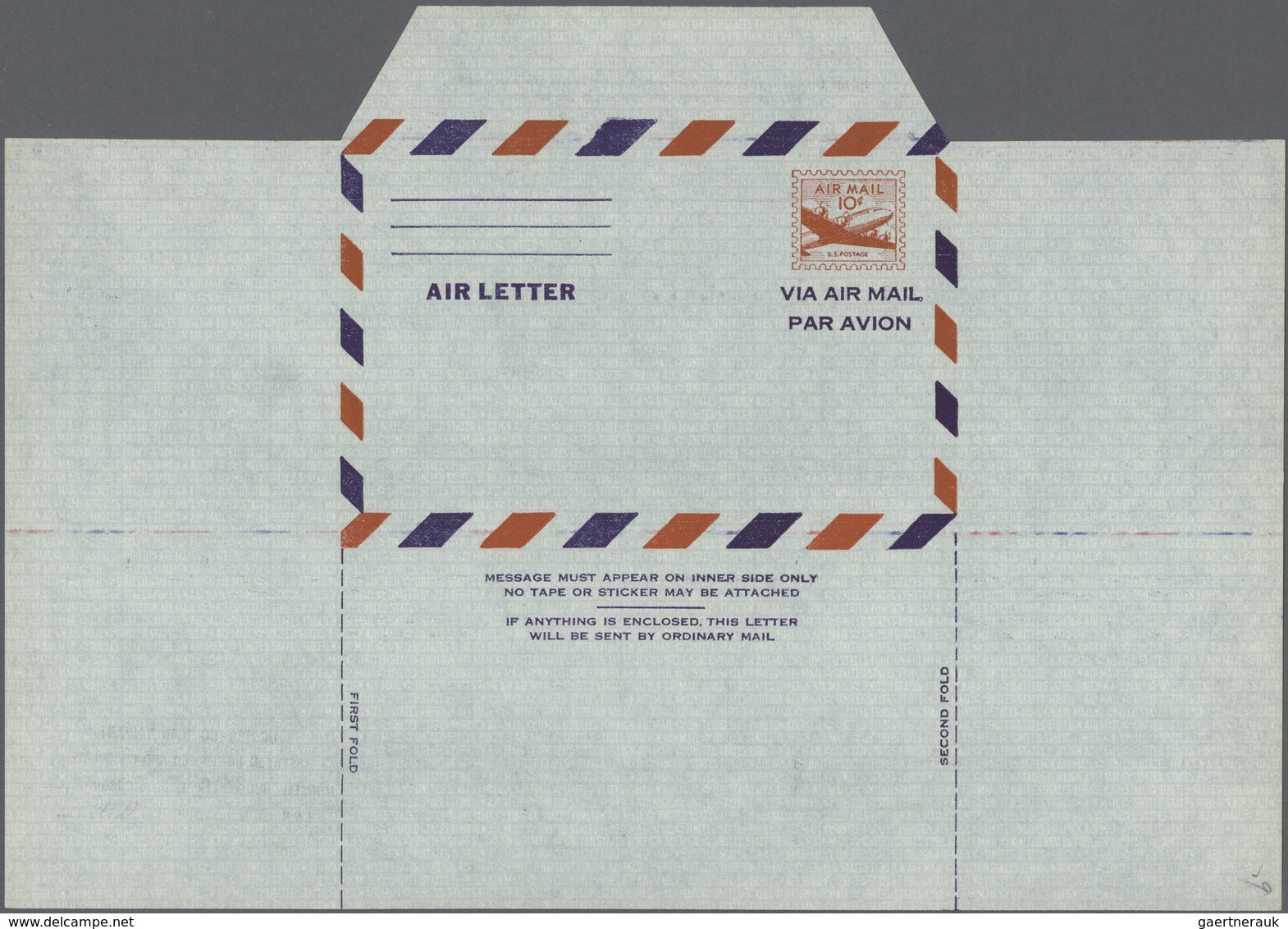 Vereinigte Staaten Von Amerika - Ganzsachen: 1947-55 Aerogrammes: Three Air Letter Sheets Of First D - Autres & Non Classés