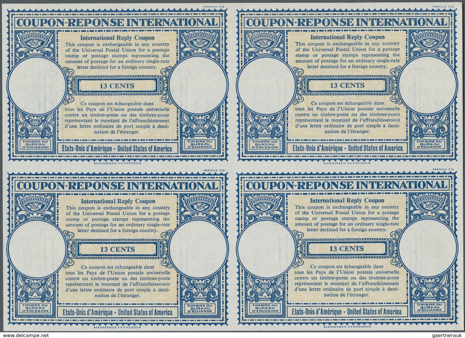 Vereinigte Staaten Von Amerika - Ganzsachen: 1958. International Reply Coupon 13 Cents (London Type) - Sonstige & Ohne Zuordnung