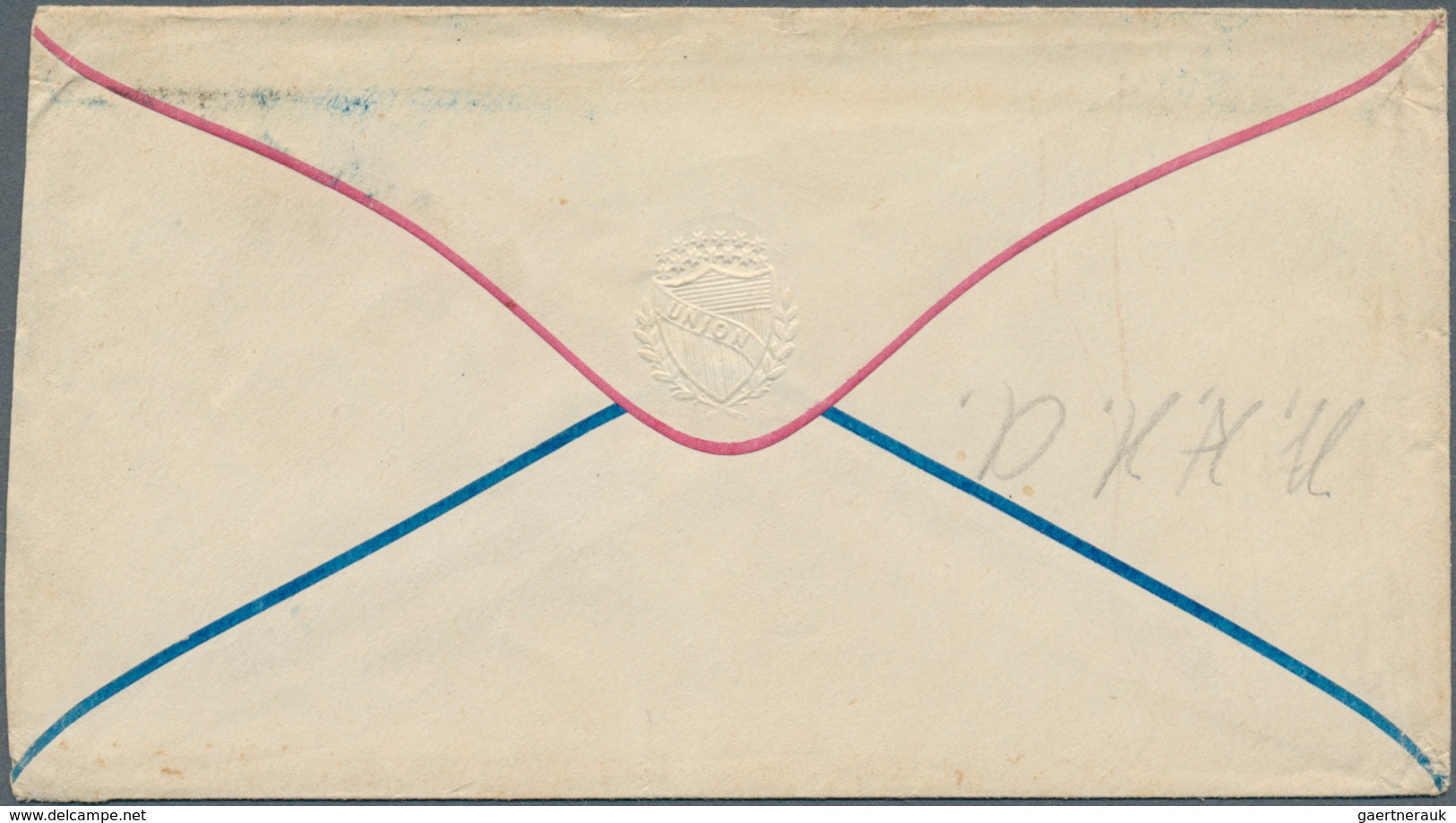 Vereinigte Staaten Von Amerika - Stempel: 1861, Blue Fancy Cancel "Bird" On Cover From "EVANSTON MAY - Marcophilie