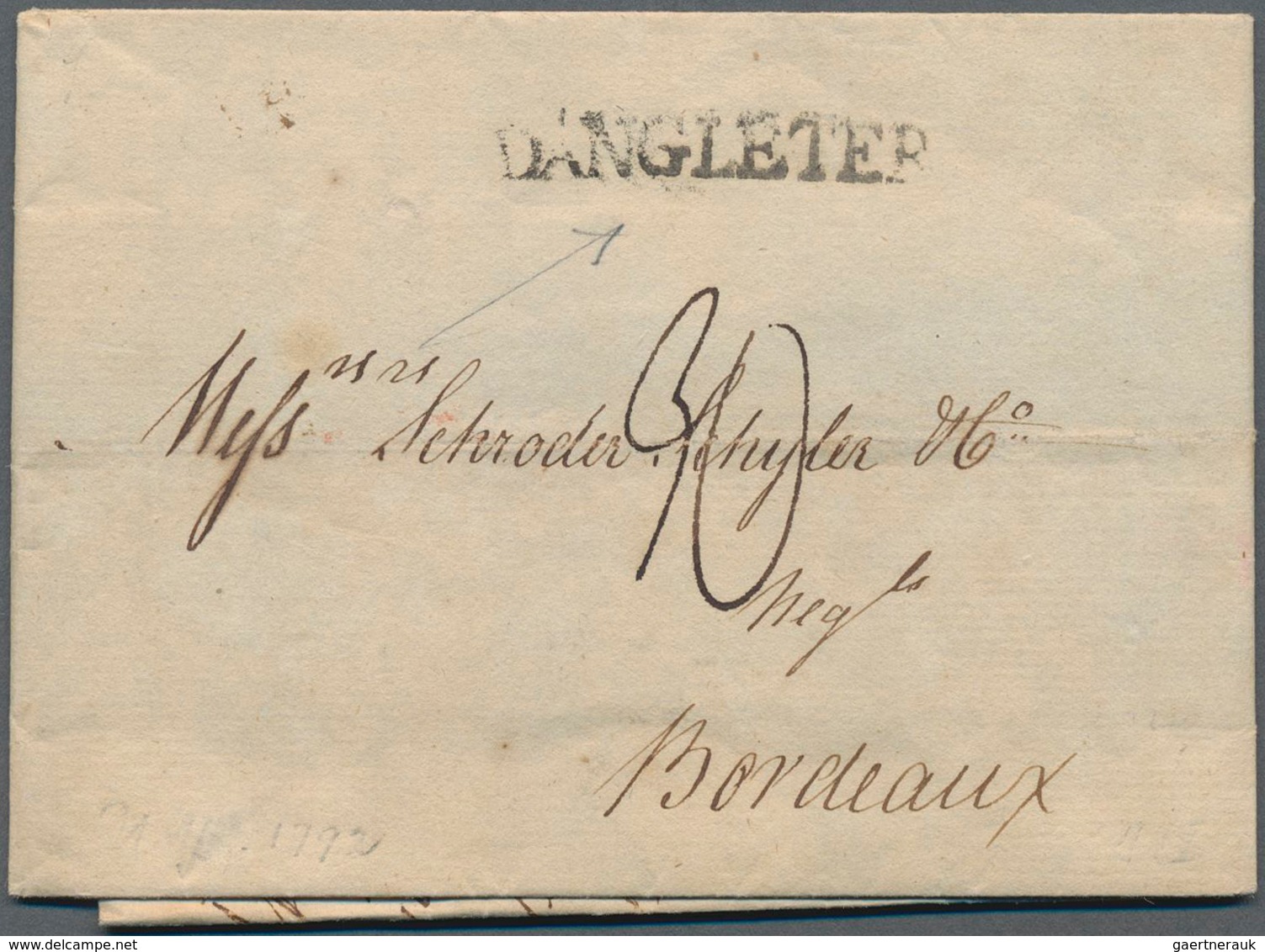 Vereinigte Staaten Von Amerika - Transatlantik-Mail: 1792, Folded Letter Written In NEW YORK Taxed W - Autres & Non Classés