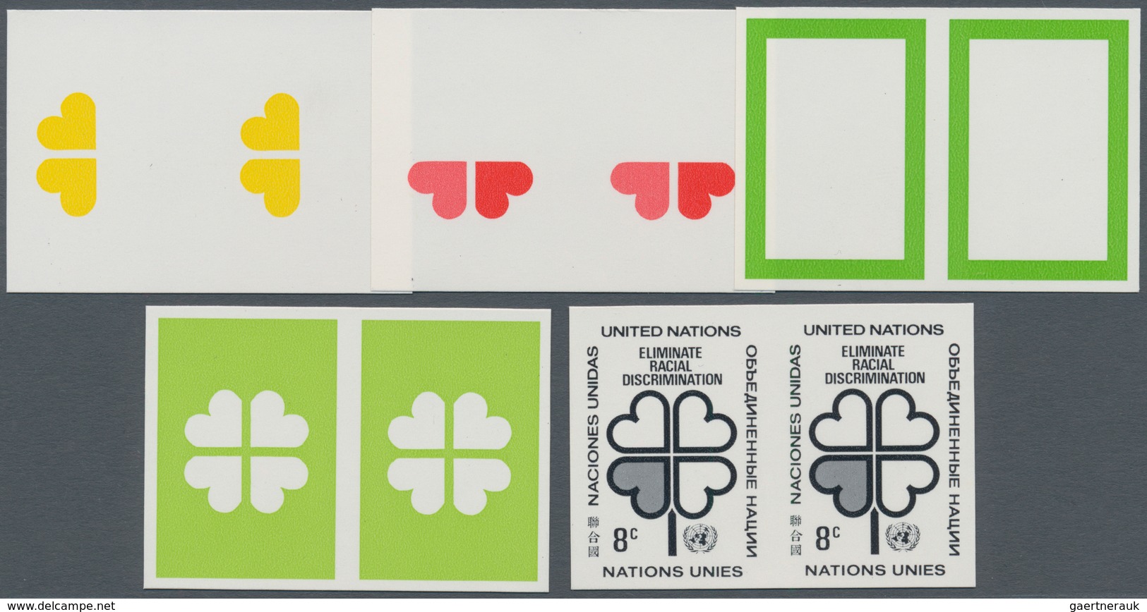 Vereinte Nationen - New York: 1971, International Year Against Racial Discrimination 8c. In Five Dif - Autres & Non Classés