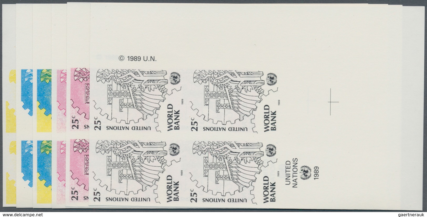 Vereinte Nationen - New York: 1989, World Bank 25c. 'Energy' In Six Different Imperforate PROGRESSIV - Autres & Non Classés