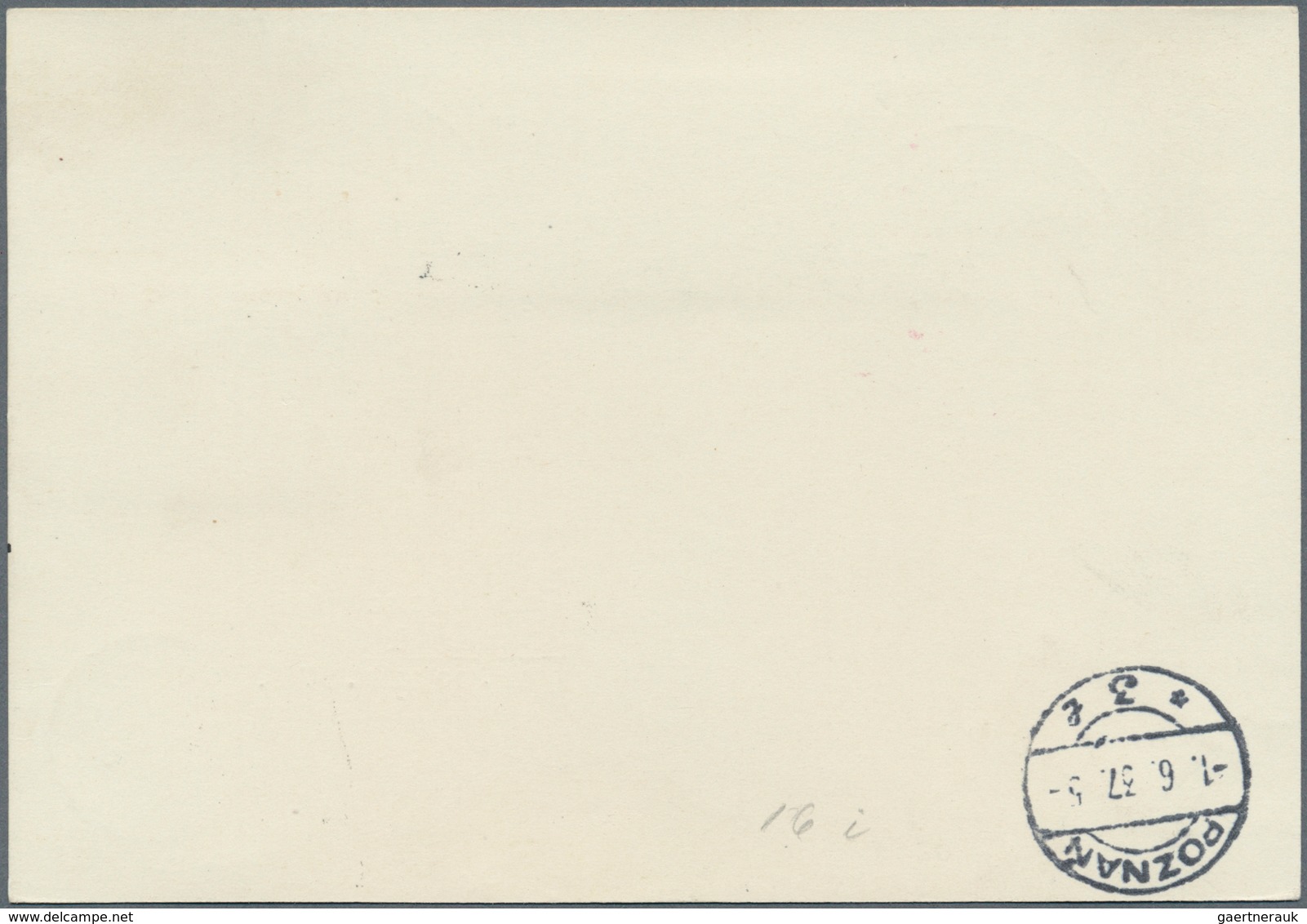 Ballonpost: 1937, 30.V., Poland, Balloon "Pomorze", Card With Black Postmark And Arrival Mark, Only - Montgolfières