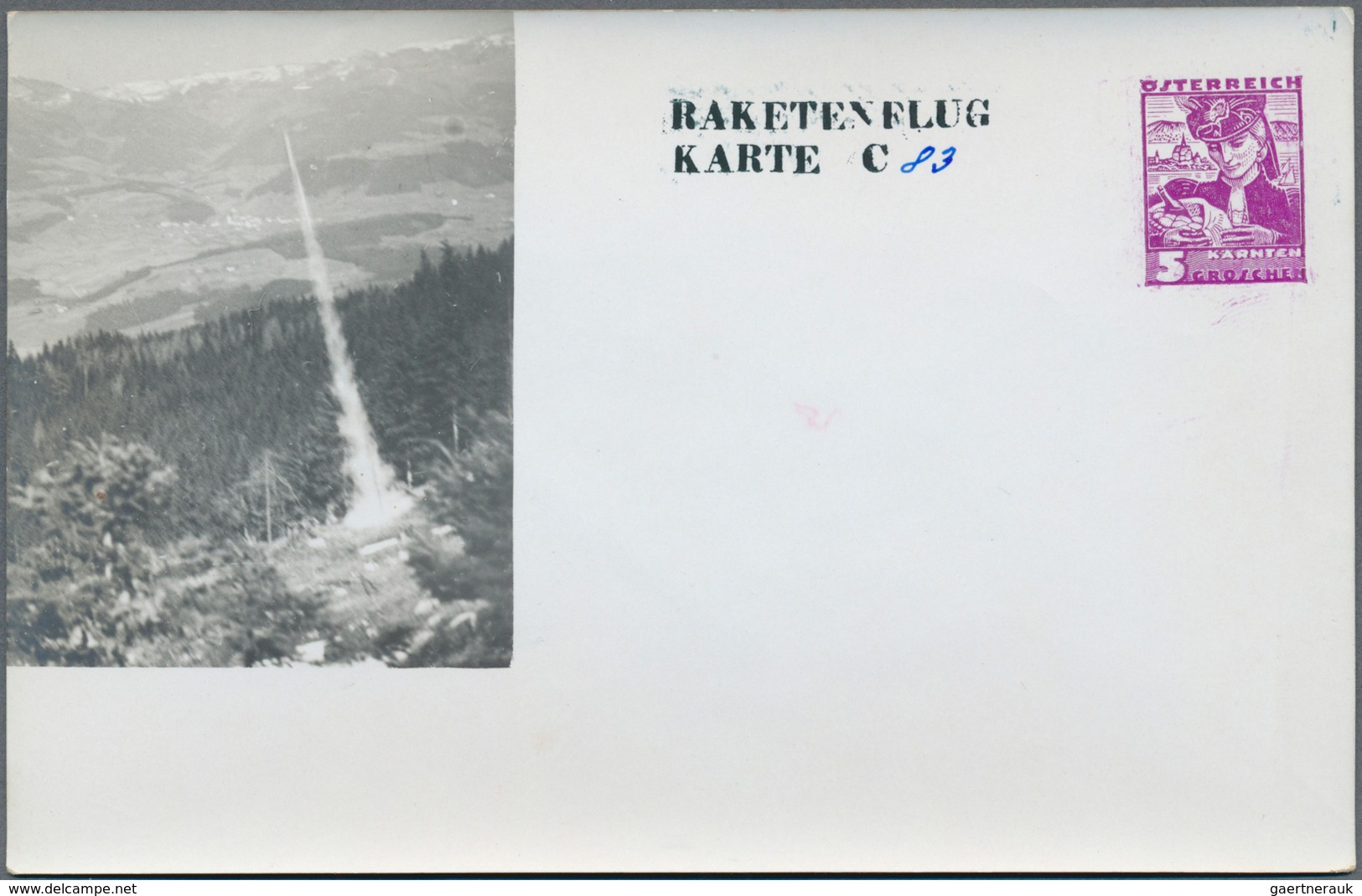 Raketenpost: 1935, Österreich: Schmiedl, Notverordnungs-Rakete N2, komplette Serie mit 6 verschieden