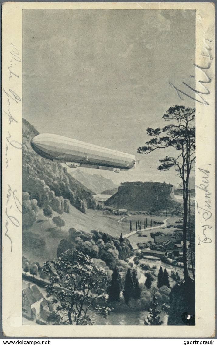 Zeppelinpost Deutschland: 1911, LZ 10 Schwaben. DELAG Picture Postcard "Fahrt In Die Schweiz" With R - Poste Aérienne & Zeppelin