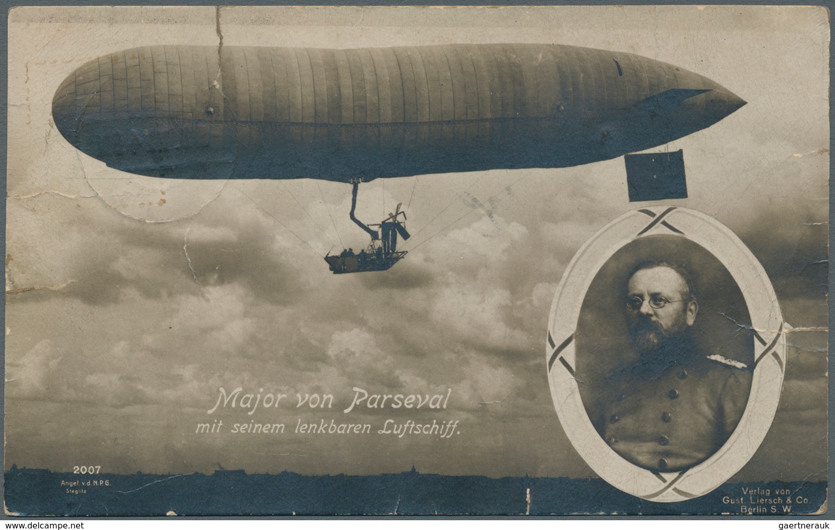 Zeppelinpost Deutschland: 1912: Foto-Ansichtskarte "Luftschiff Parseval" Als Abwurfkarte Vom 6.8.191 - Poste Aérienne & Zeppelin