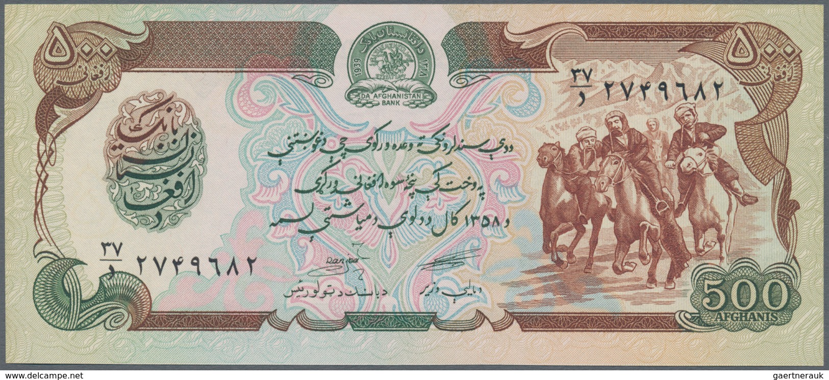 Afghanistan: set of 18 banknotes containing the following Pick numbers: 8, 22, 28, 37, 38, 49, 50, 5