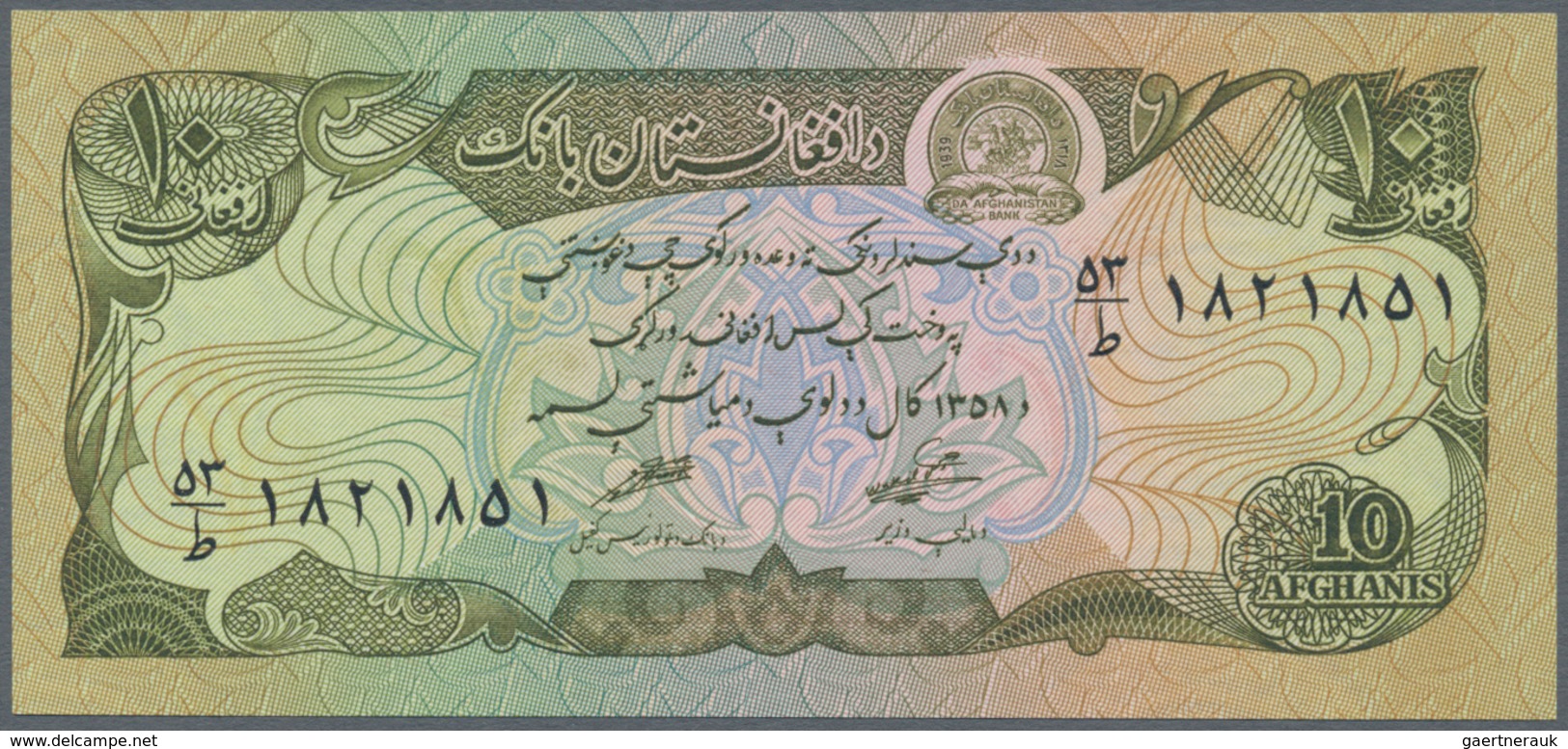 Afghanistan: set of 18 banknotes containing the following Pick numbers: 8, 22, 28, 37, 38, 49, 50, 5