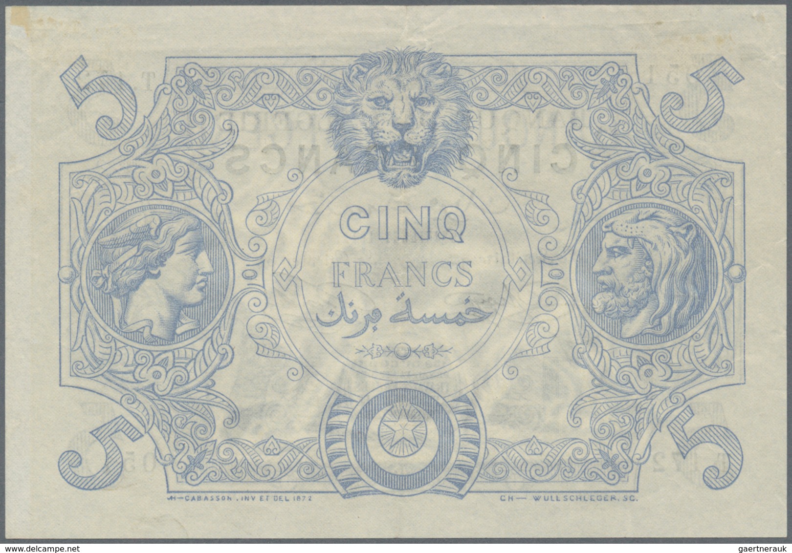 Algeria / Algerien: Banque De L'Algérie 5 Francs July 19th 1912, P.71a, Very Early Issue In Excellen - Argelia