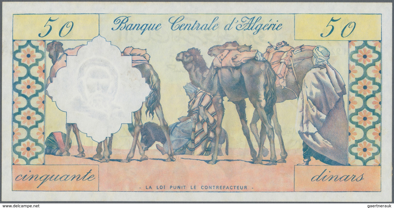 Algeria / Algerien: 50 Dinars 1964 Banque De L'Algerie P.124, Beautiful Design Banknote, More Rarely - Algeria