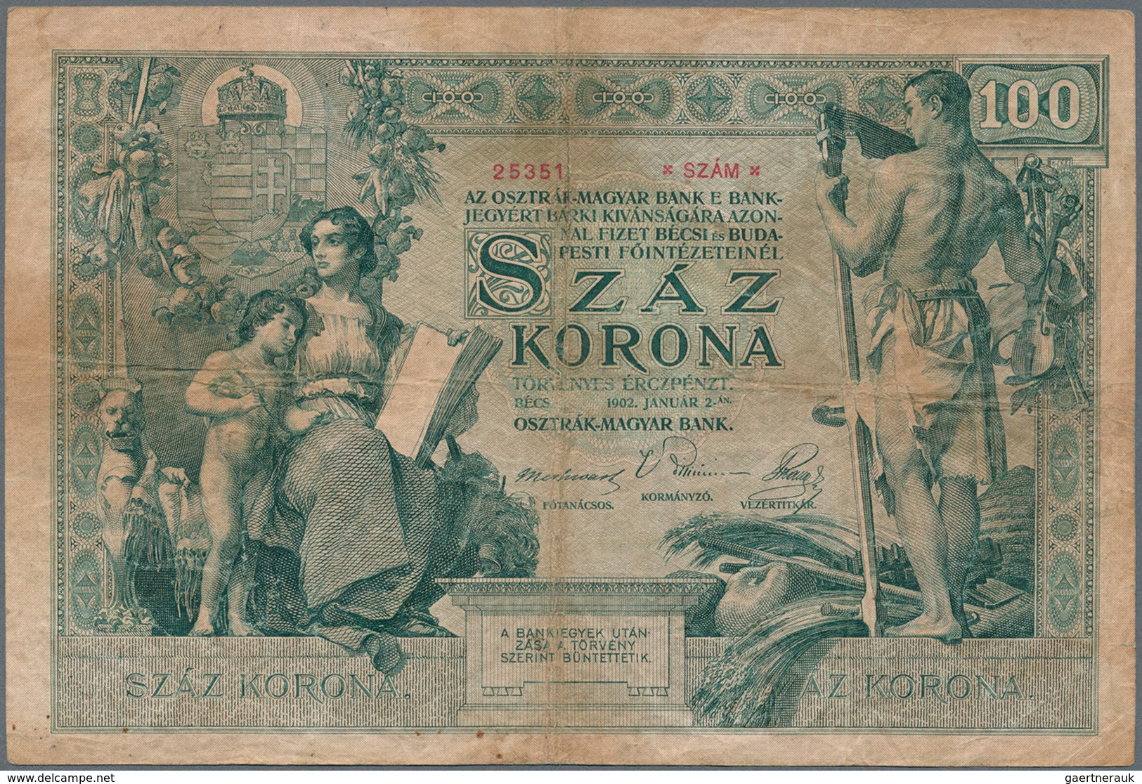 Austria / Österreich: Österreichisch-Ungarische Bank 100 Kronen 1902, Highly Rare Note In Great Orig - Austria