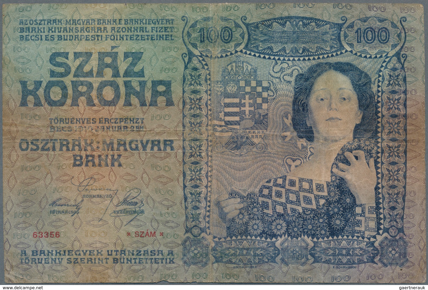 Austria / Österreich: Österreichisch-Ungarische Bank 100 Kronen 1910, Extremely Rare Note, Seldom Of - Autriche