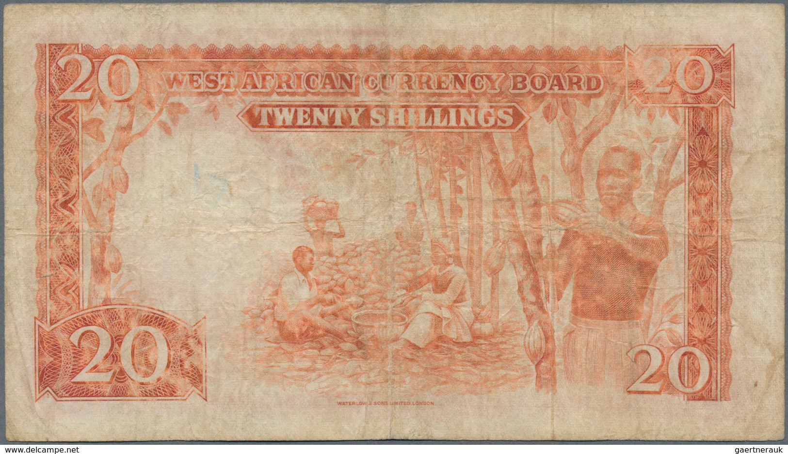 British West Africa: Set Of 2 Banknotes West African Currency Board Containing 20 Shillings 1947 P. - Altri – Africa