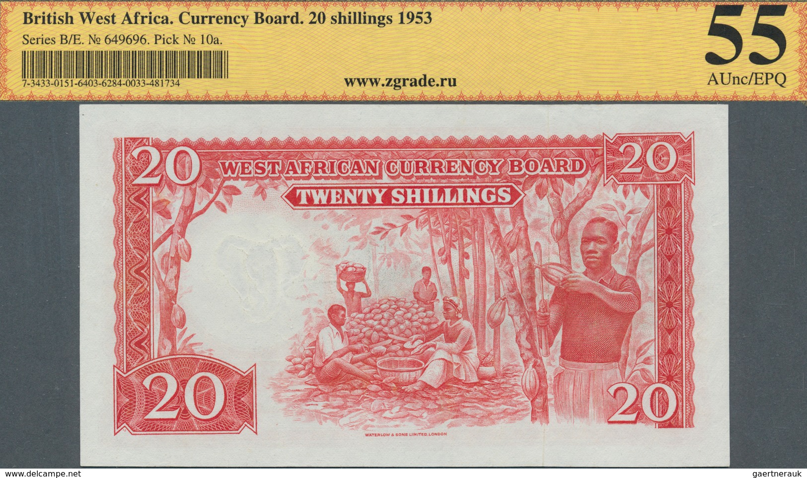 British West Africa: 20 Shillings 1953, P.10a, Tiny Dint At Lower Left Corner And A Few Minor Crease - Other - Africa