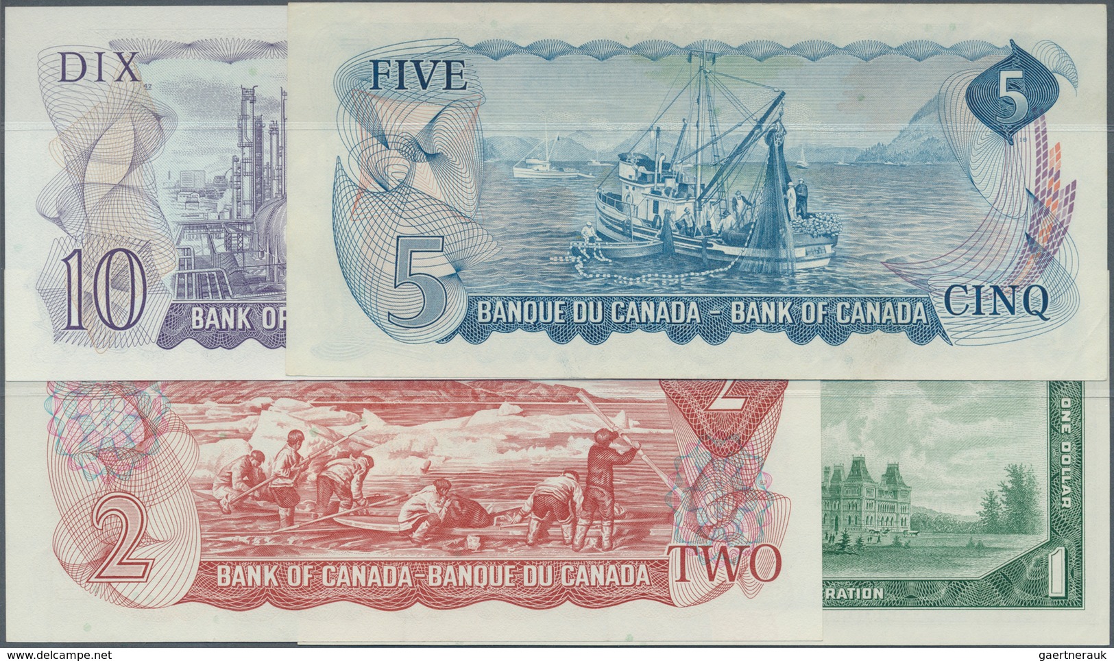 Canada: Very Nice Set With 11 Banknotes Series 1967 - 1971 With 5 X 1 Dollar 1967 And 1973 P.84a,b, - Canada