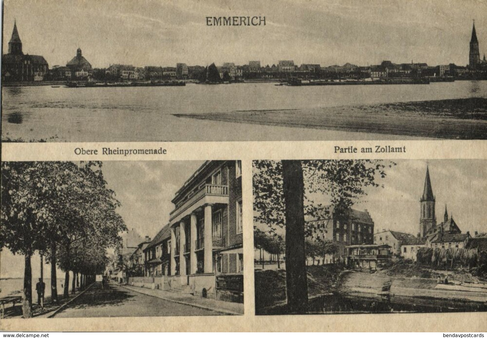 EMMERICH, Obere Rheinpromenade, Partie Am Zollamt (1910s) AK - Emmerich