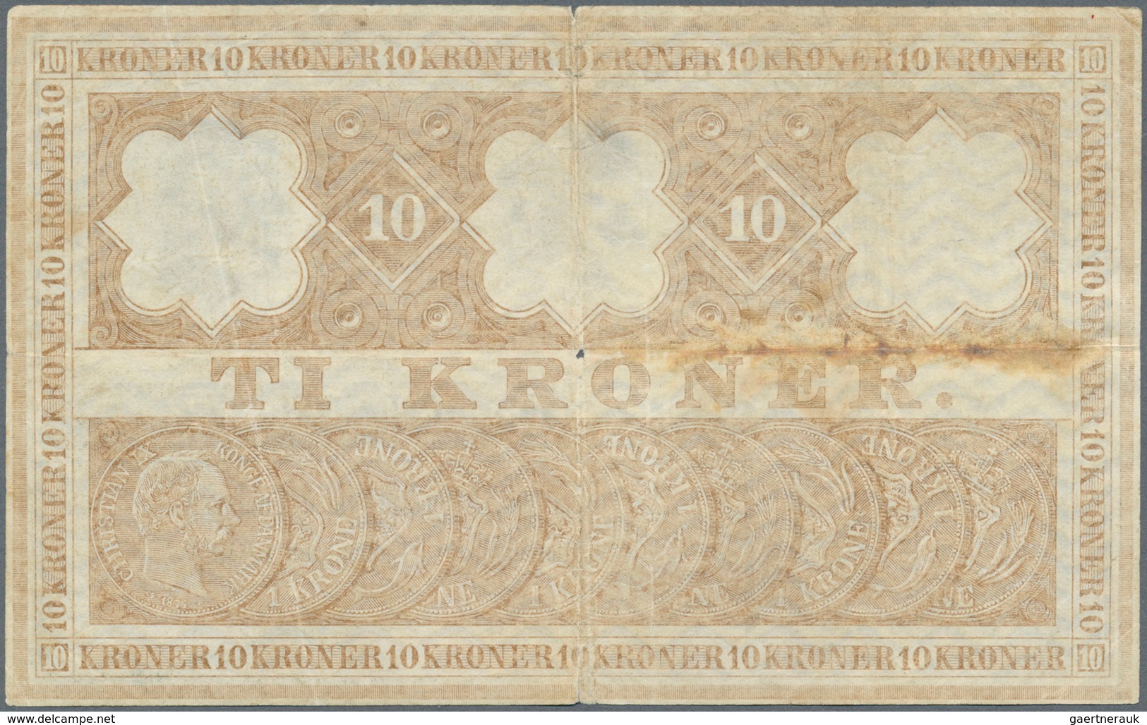 Denmark  / Dänemark: Very Early Issue Of The 10 Kroner, Dated 1909, Series C, P.7g, Still Nice Condi - Dinamarca