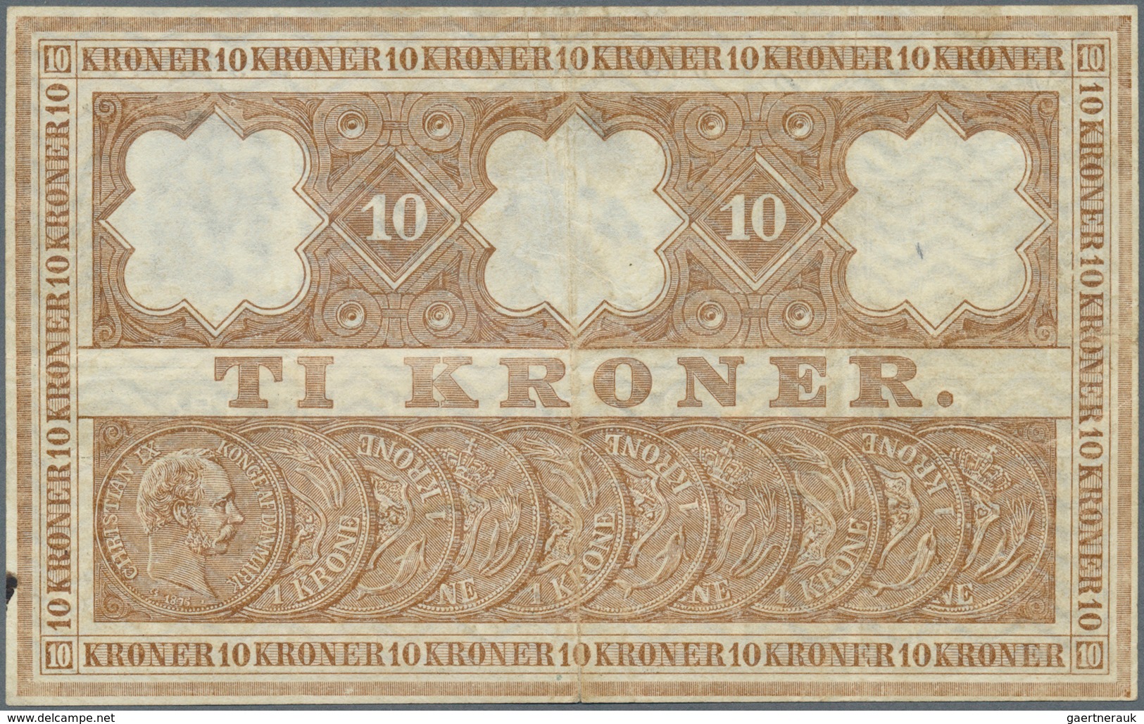 Denmark  / Dänemark: Very Early Issue Of The 10 Kroner, Dated 1910, P.7i, Excellent Condition With B - Dinamarca