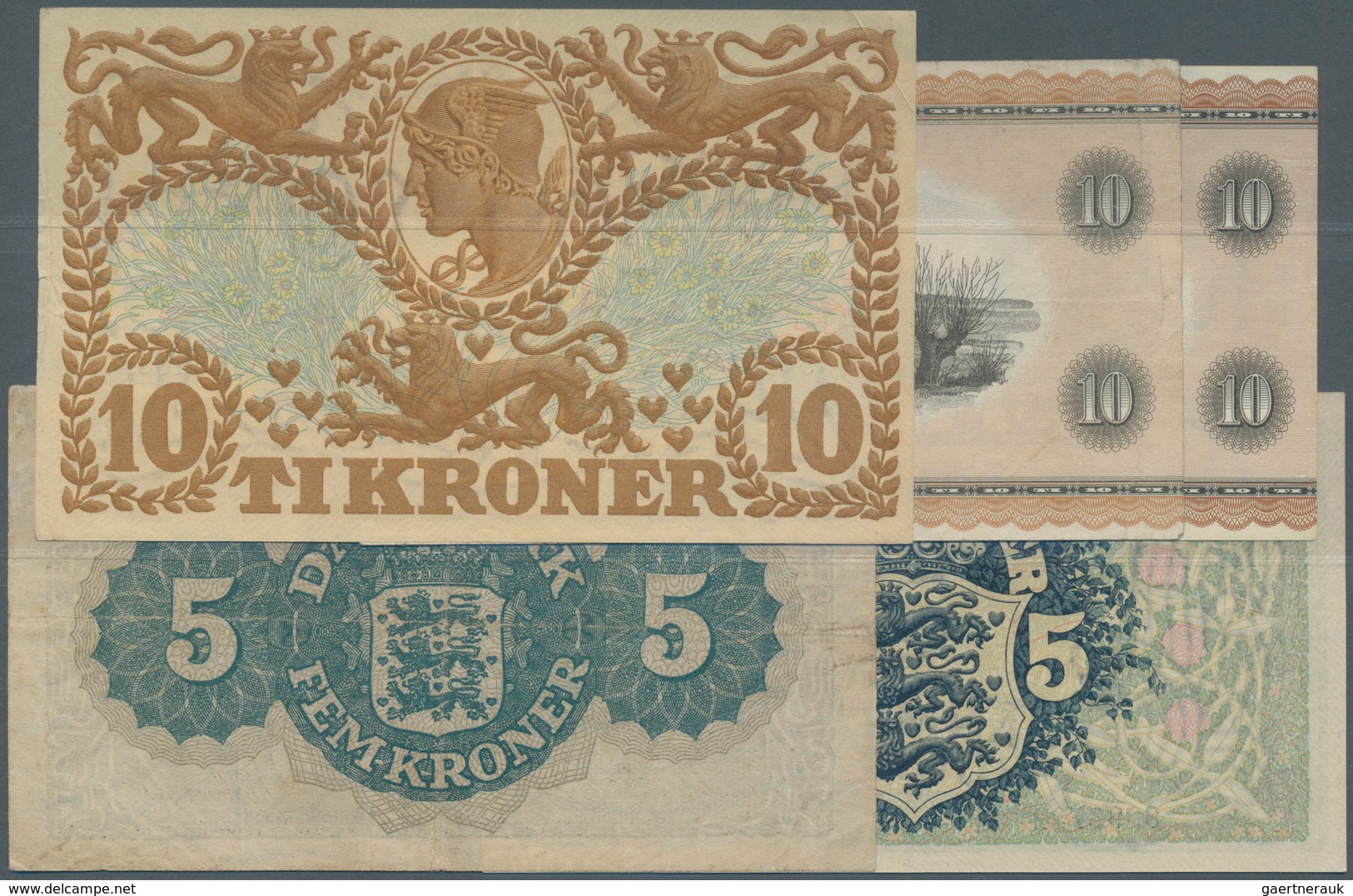 Denmark  / Dänemark: Set Of 5 Notes Containing 5 Kroner 1943 P. 30 (UNC), 10 Kroner 1943 P. 31 (XF+) - Dinamarca