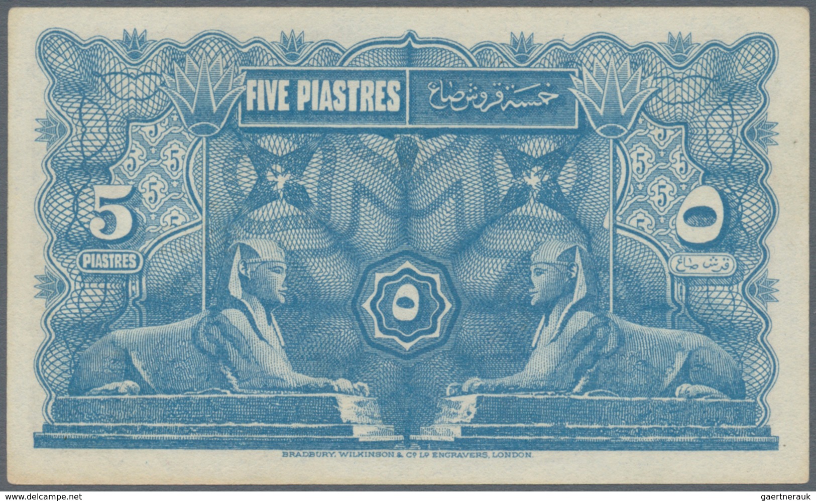 Egypt / Ägypten: Egyptian Government Currency Note 5 Piastres 1918 P. 162, Unfolded, Crisp Paper And - Egypte