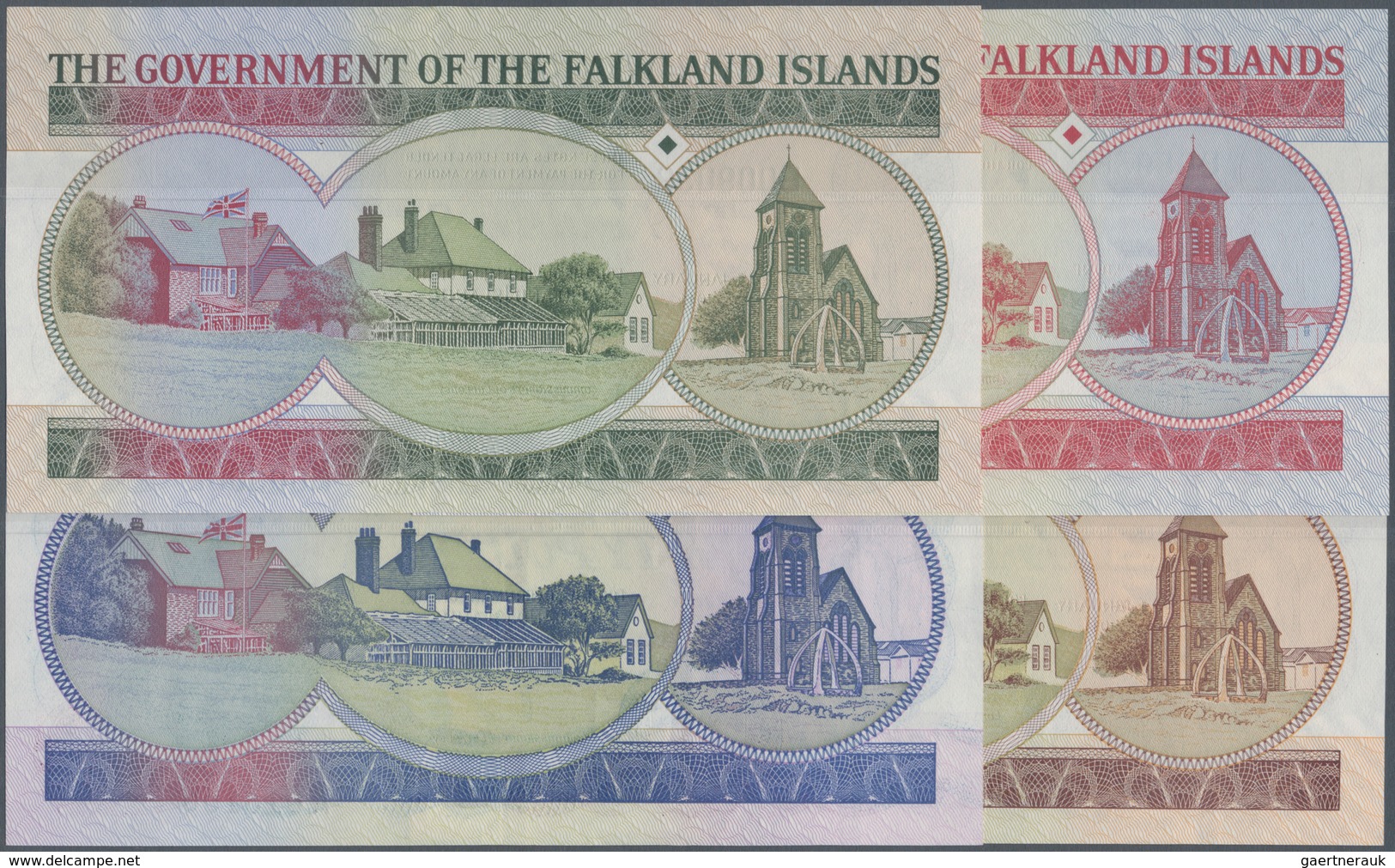 Falkland Islands / Falkland Inseln: Set Of 4 Banknotes Containing 5 Pounds 2005, 10 Pounds 2011, 20 - Falkland Islands