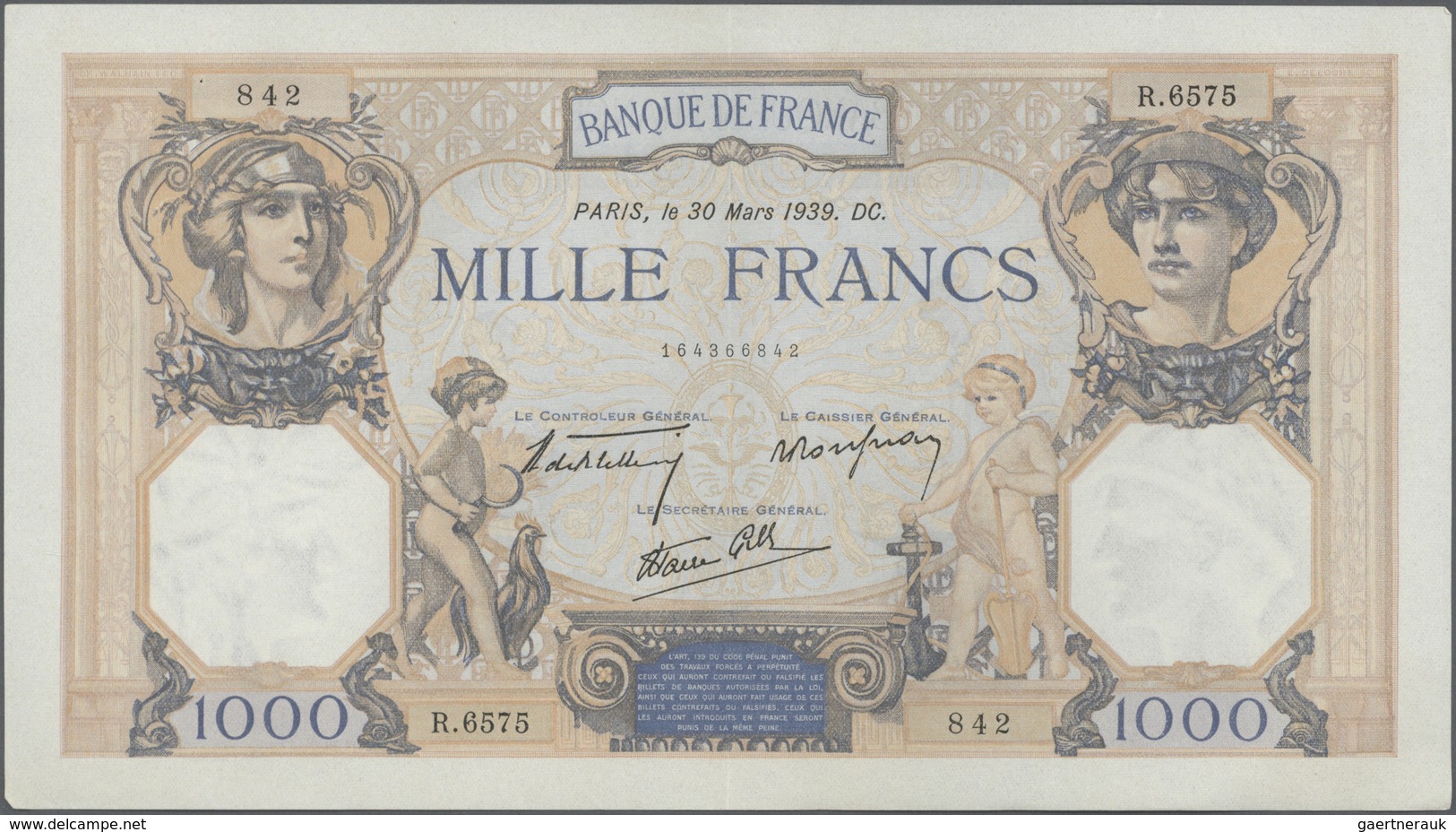 France / Frankreich: Set Of 25 MOSTLY CONSECUTIVE Notes 1000 Francs "Ceres & Mercure" 1939-40 P. 90, - 1955-1959 Sobrecargados (Nouveau Francs)