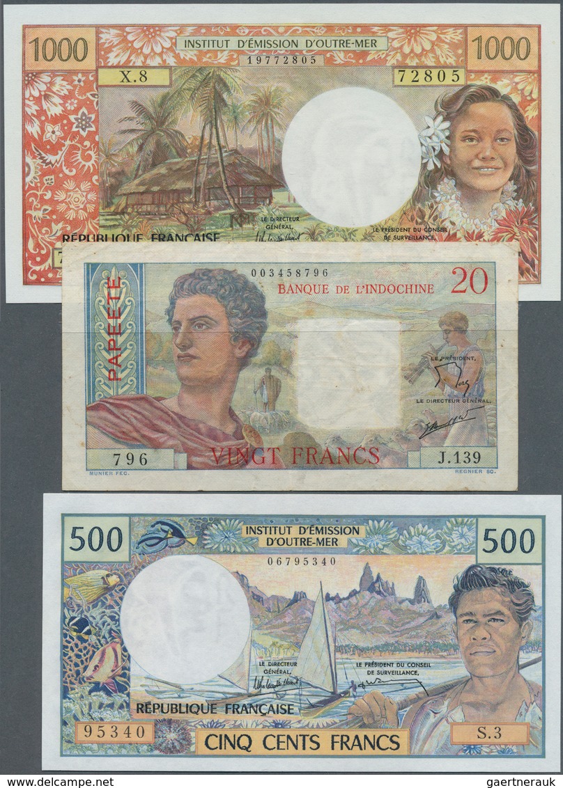 French Oceania / Französisch Ozeanien: Set Of 8 Banknotes Containing Tahiti (Papeete) 20 Francs ND(1 - Non Classificati