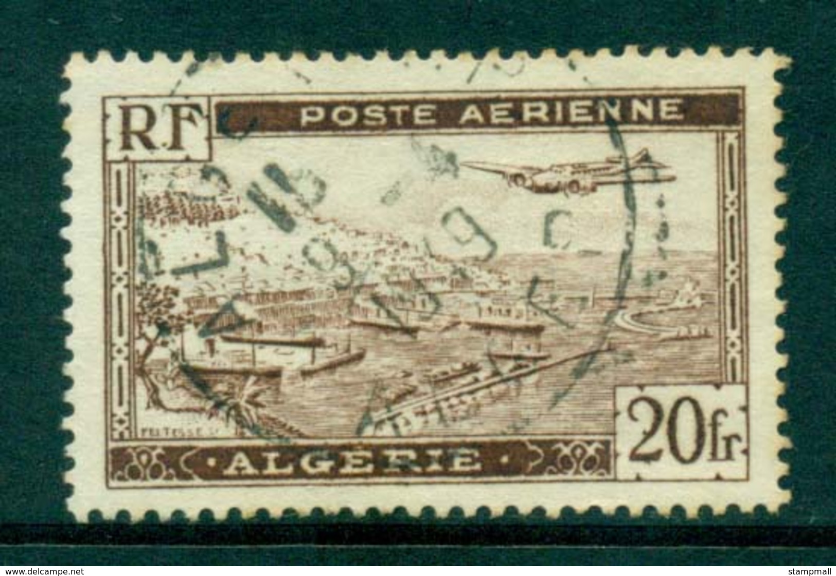 Algeria 1946 20F Brown Type II , With Serif, FU Lot31078 - Algerien (1962-...)