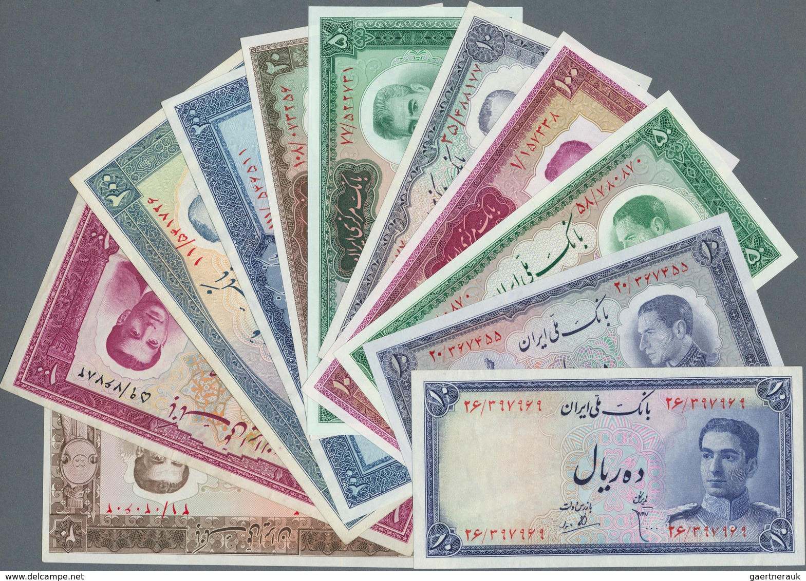 Iran: Set Of 17 Mostly Different Banknotes Containing The Following Pick Numbers: 32Ad, 39, 47, 59, - Iran