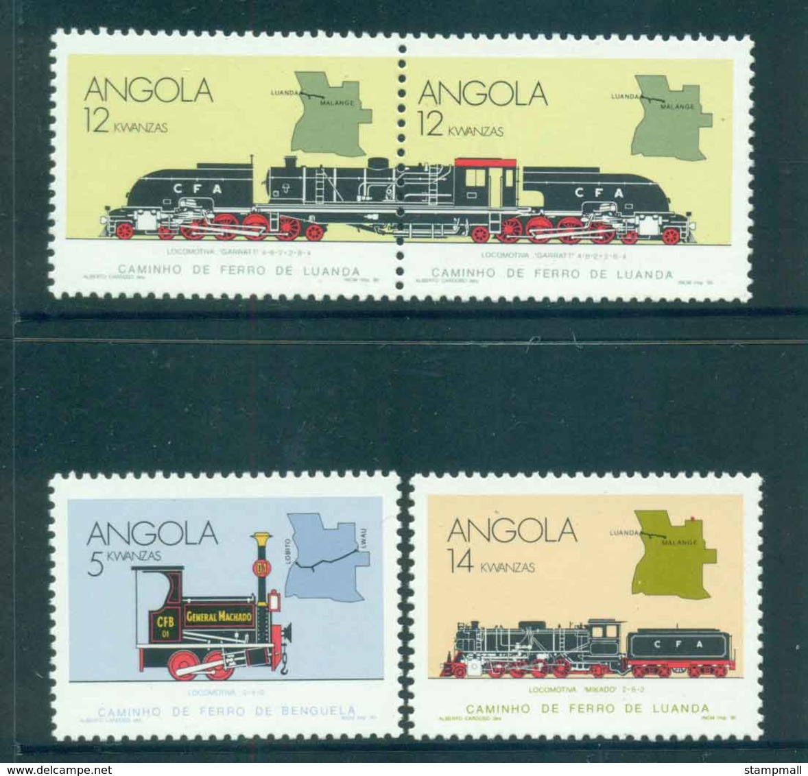 Angola 1990 Trains MUH Lot51891 - Angola
