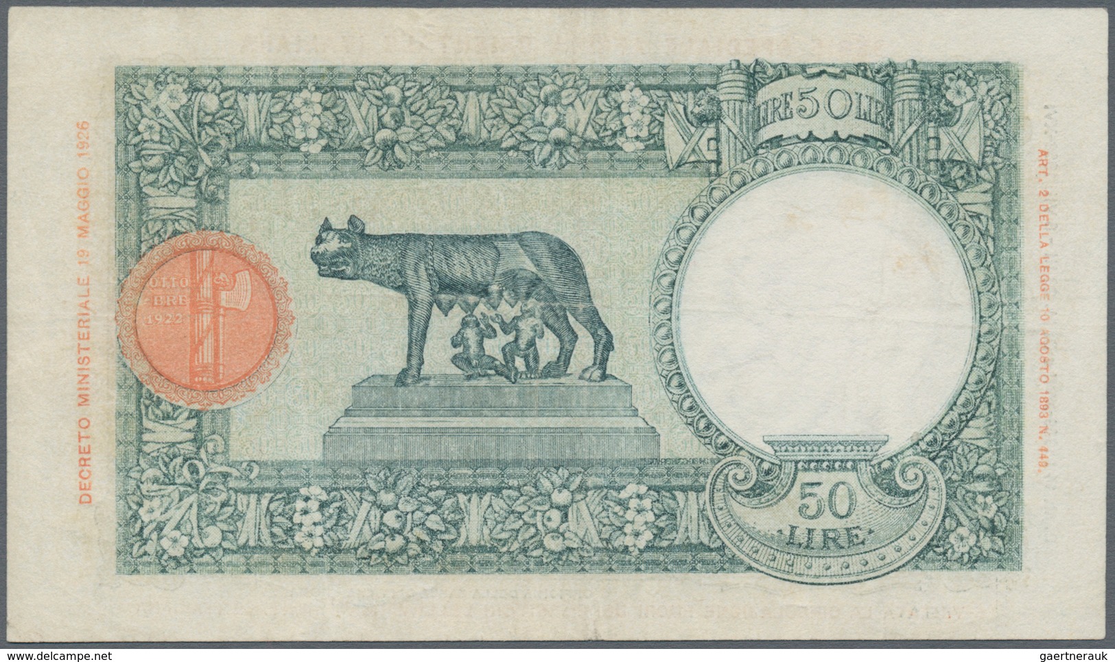 Italian East Africa / Italienisch Ost-Afrika: 50 Lire 1939 P. 1, Light Vertial And Horizontal Folds - Africa Oriental Italiana