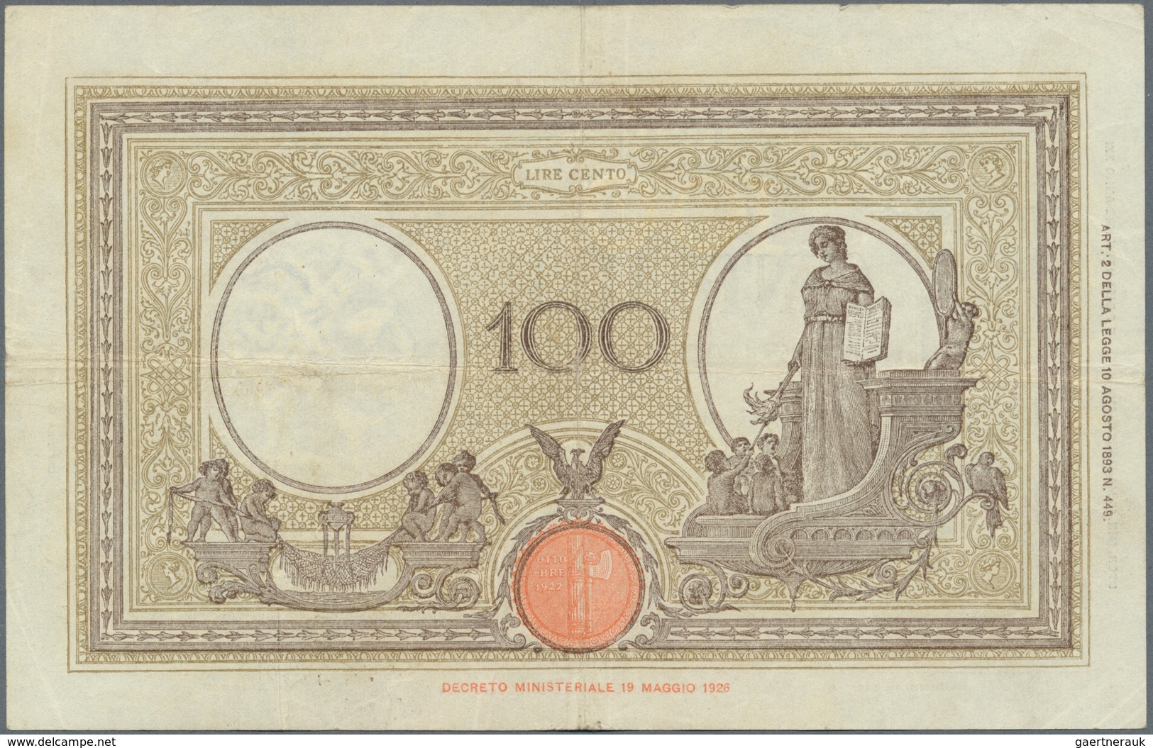 Italy / Italien: set of 5 notes 100 Lire 1942/43 P. 59, all notes in similar condition with light fo