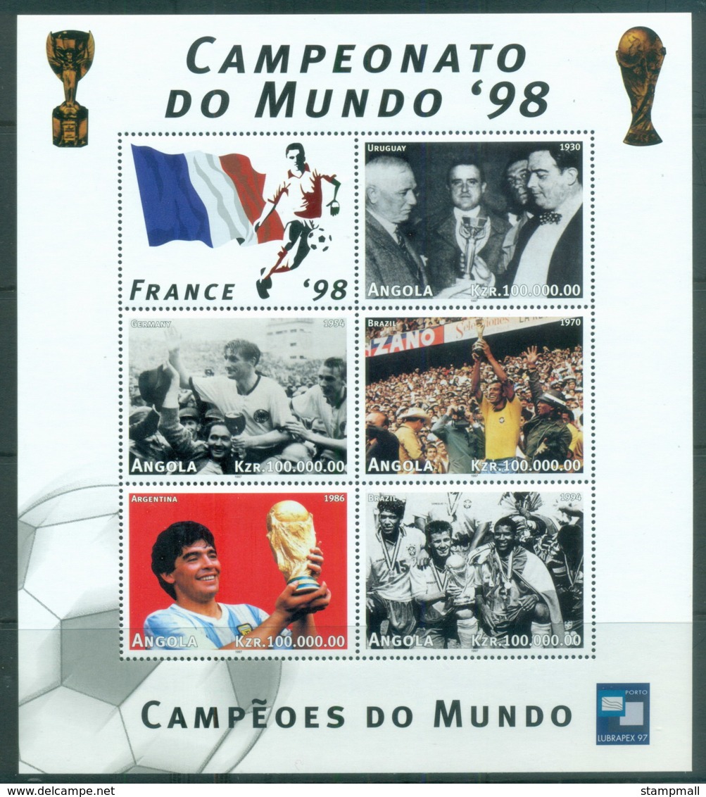 Angola 1997 World Cup Soccer, France MS MUH - Angola