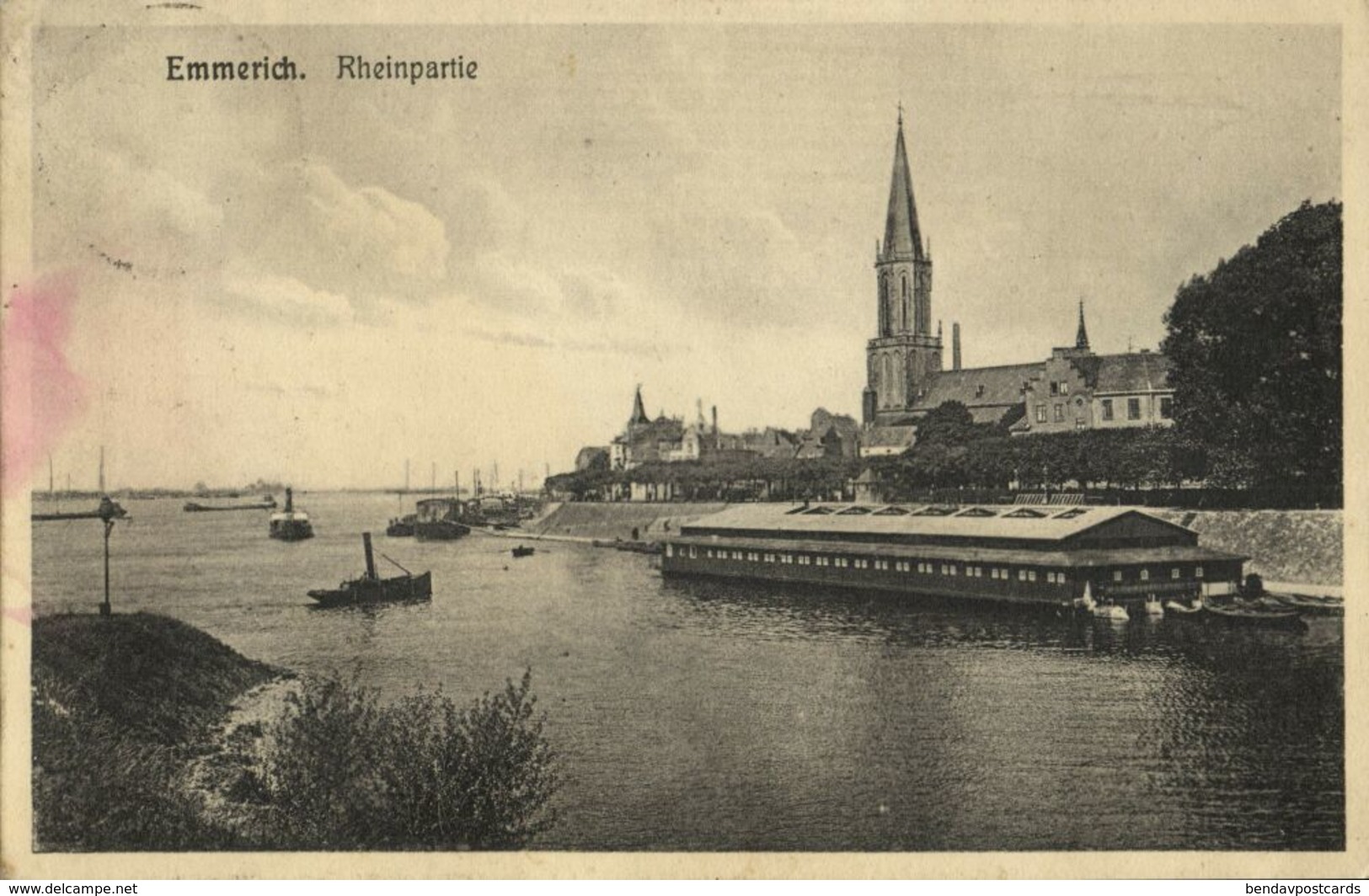 EMMERICH, Rheinpartie Mit Kirche (1910s) AK - Emmerich