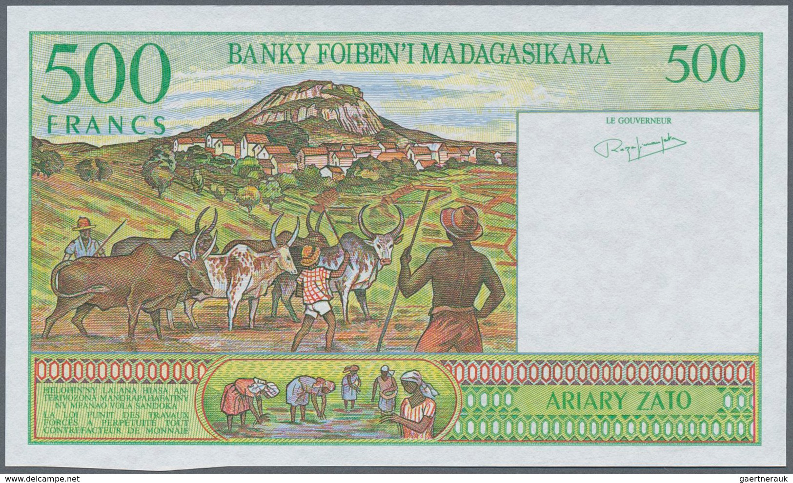 Madagascar: Set Of 2 Notes Containing 500 And 25.000 Francs ND(1994-95) Specimen P. 75s, P. 82s With - Madagascar