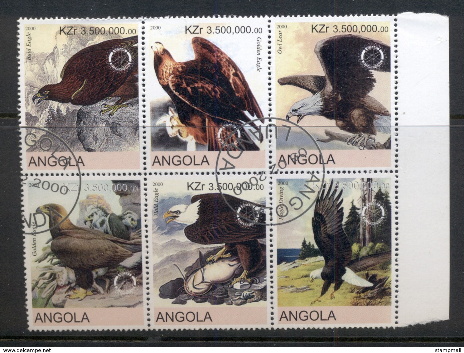 Angola 2000 Birds Of Prey Blk6 (rebel Issue) CTO - Angola