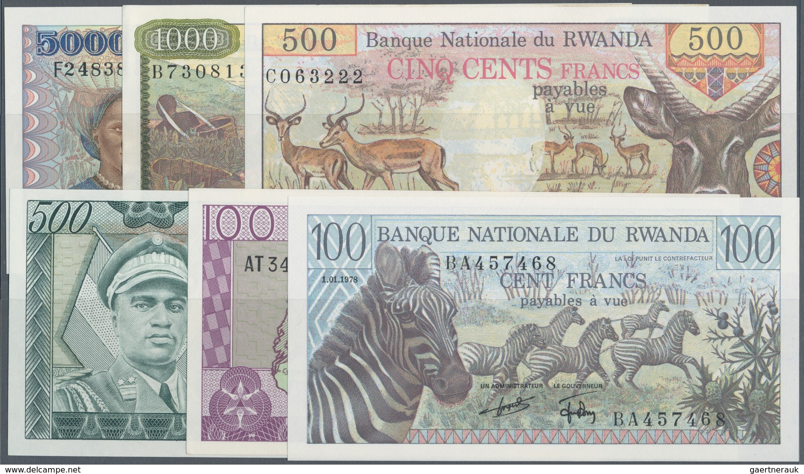 Rwanda / Ruanda: Set Of 20 Banknotes From Different Series Including The Following Pick Numbers: P. - Rwanda
