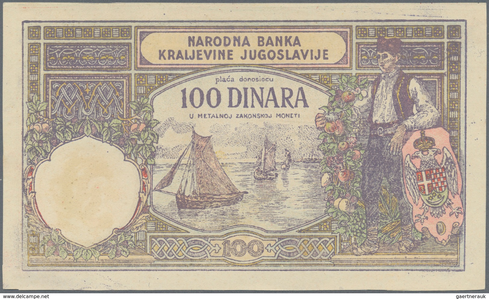 Yugoslavia / Jugoslavien: Pair With 100 Dinara 1929 P.27a In About Fine Condition And A Contemporary - Yougoslavie