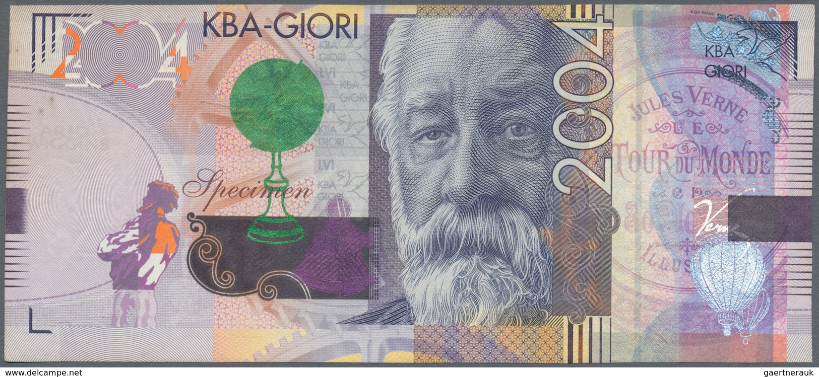 Testbanknoten: Set Of 2 Test Banknotes Printed By De La Rue Giori & KBA Giori. The First One Of De L - Specimen