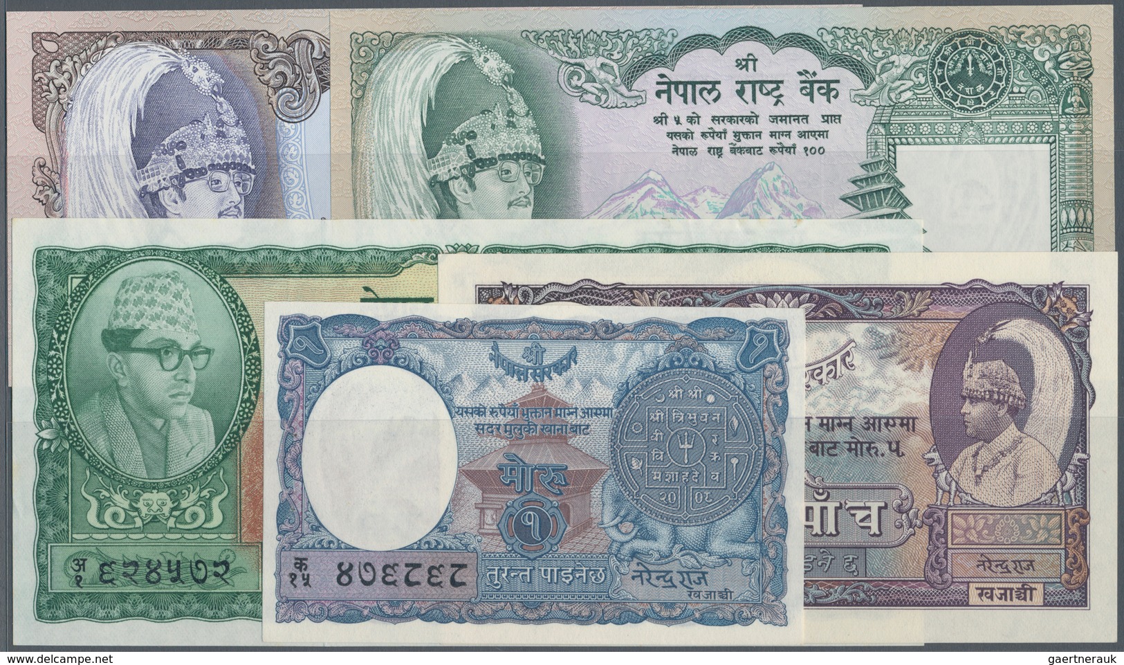 Nepal: Set Of 26 Notes Containing The Following Pick Numbers P. 1, 5, 8, 9, 10, 15, 16, 22, 23, 24, - Nepal