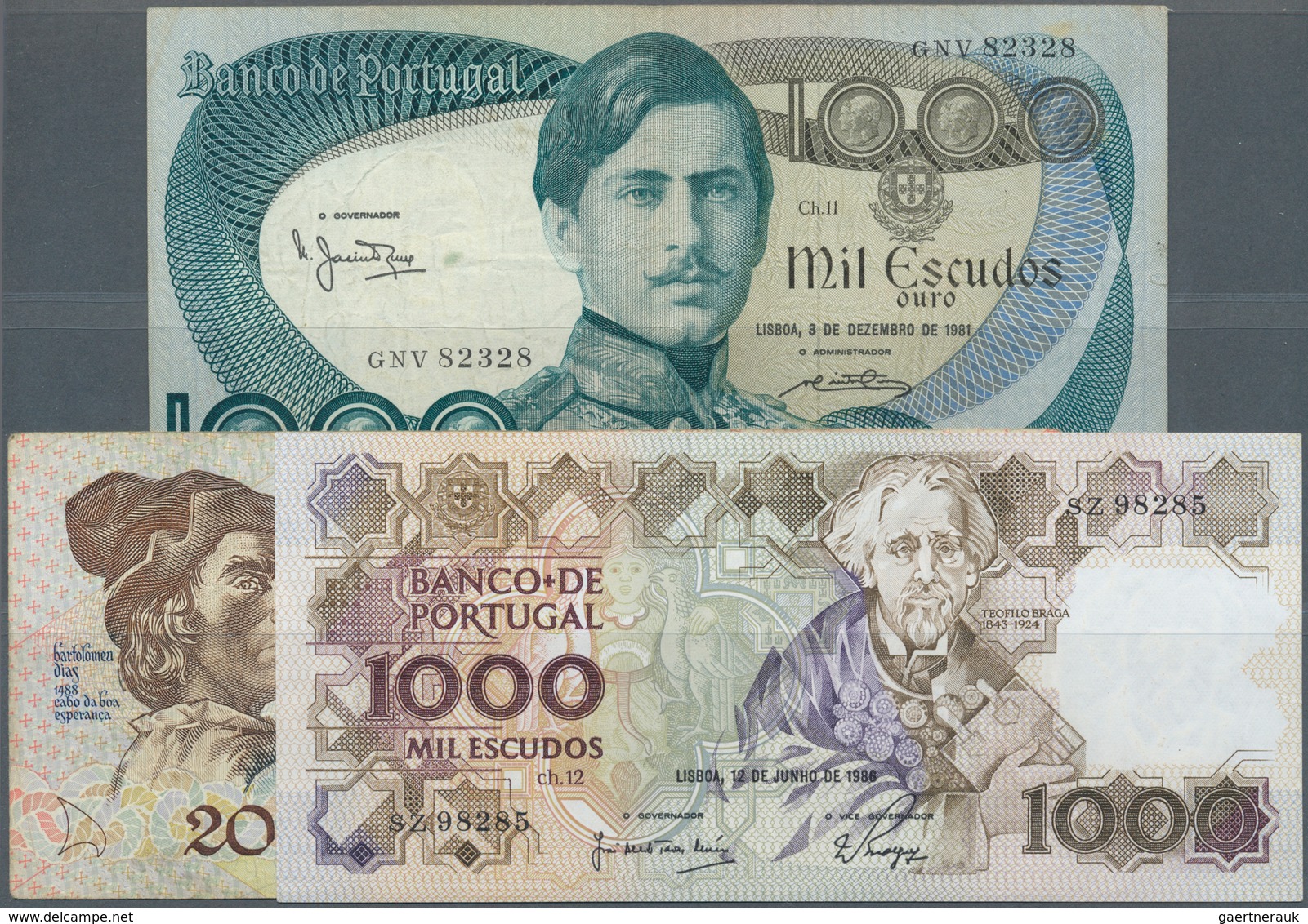 Portugal: Album With 18 Banknotes Portugal 1964 - 1998 Comprising For Example 1000 Escudos 1981 P.17 - Portogallo